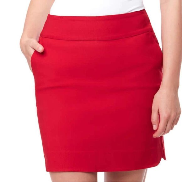 NEW S.C. & Co. Pull-On Skort with Petal Slits | Red - Picture 4 of 7